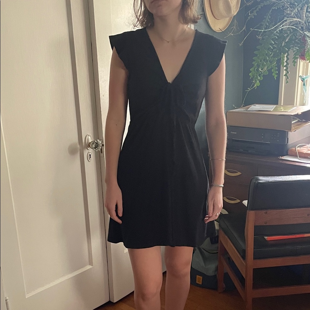 ROXY Black V-Neck Mini Dress